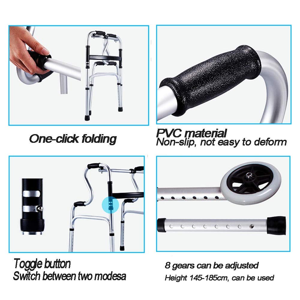 Amazon.co.jp: 折り畳み式歩行器 ホイール付きサポート 調整可能